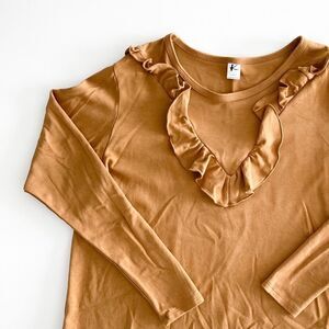 The Kindred Studio (Little & Lively) Mustard Ruffled Top Women's Size Large